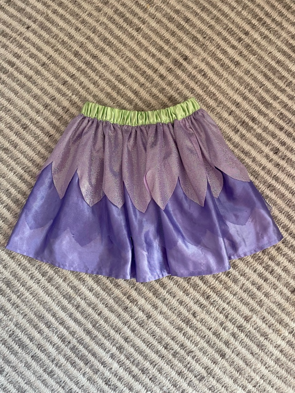 Tinker Bell inspired Purple Petal Skirt with Lime Waistband
